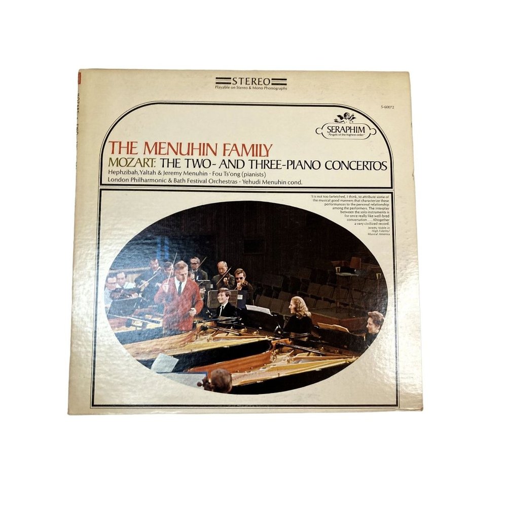 Vintage Classical Vinyl The Menuhin Family Mozart: The Two- And Three-Piano Conc
